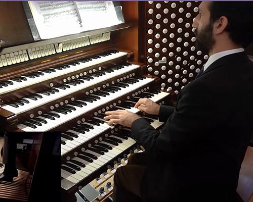 Man playing the organ